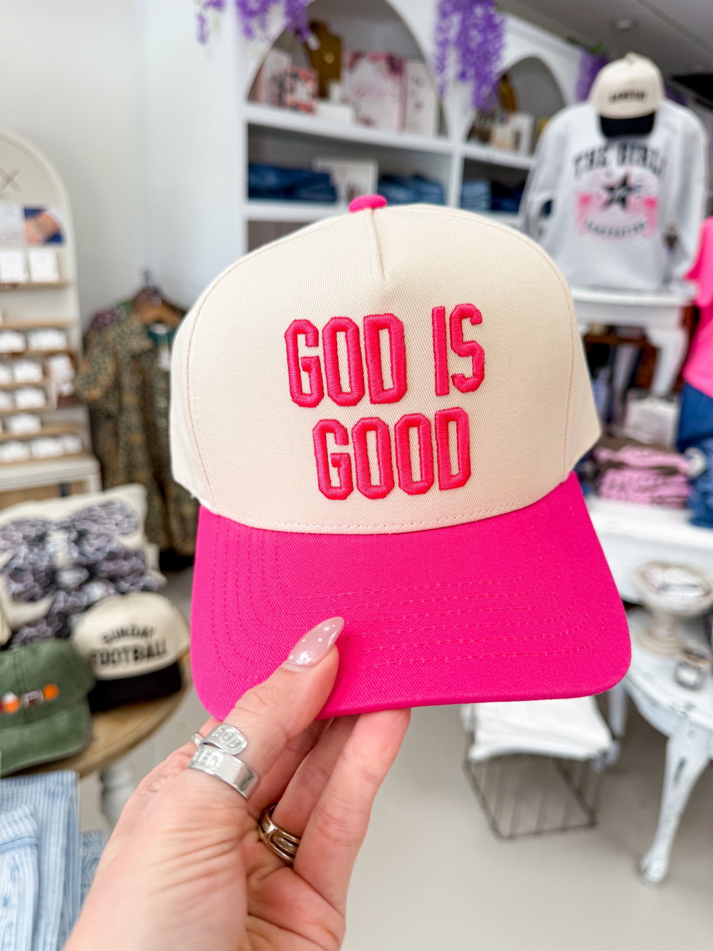 The God is Good Hat - Hot Pink