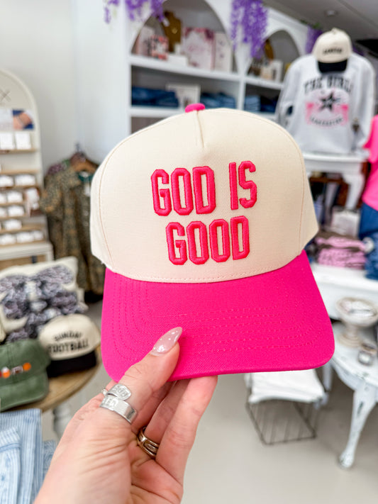 The God is Good Hat - Hot Pink