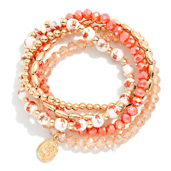 The Tangee Bracelet Stack - Coral