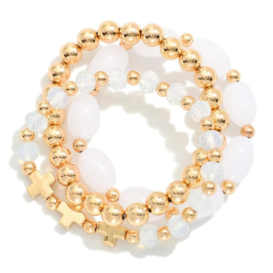 The Mara Bracelet Stack - White