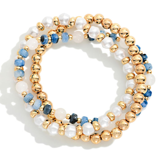 The Mari Bracelet Stack - Dark Blue