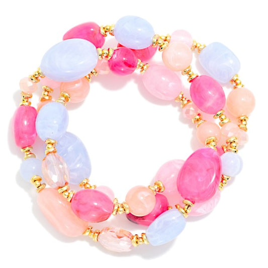 The Brandi Bracelet Stack - Blue/Pink