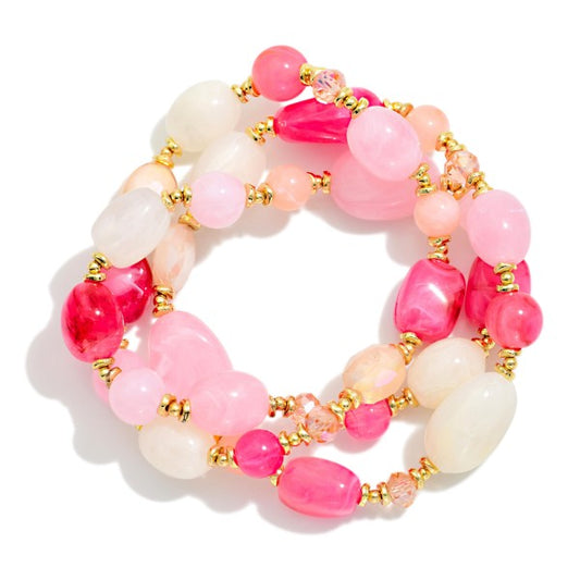 The Brandi Bracelet Stack - Pink