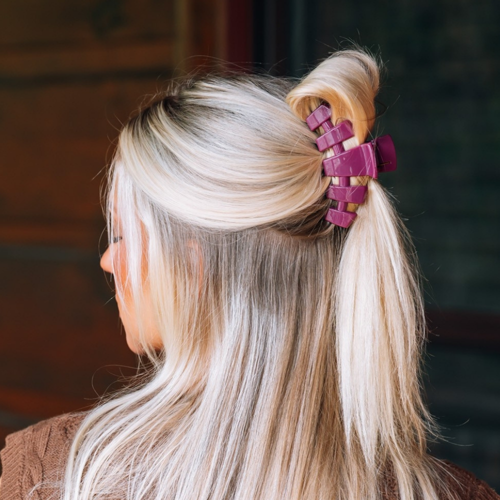 TELETIES - Classic Medium Claw Clip - Mulberry