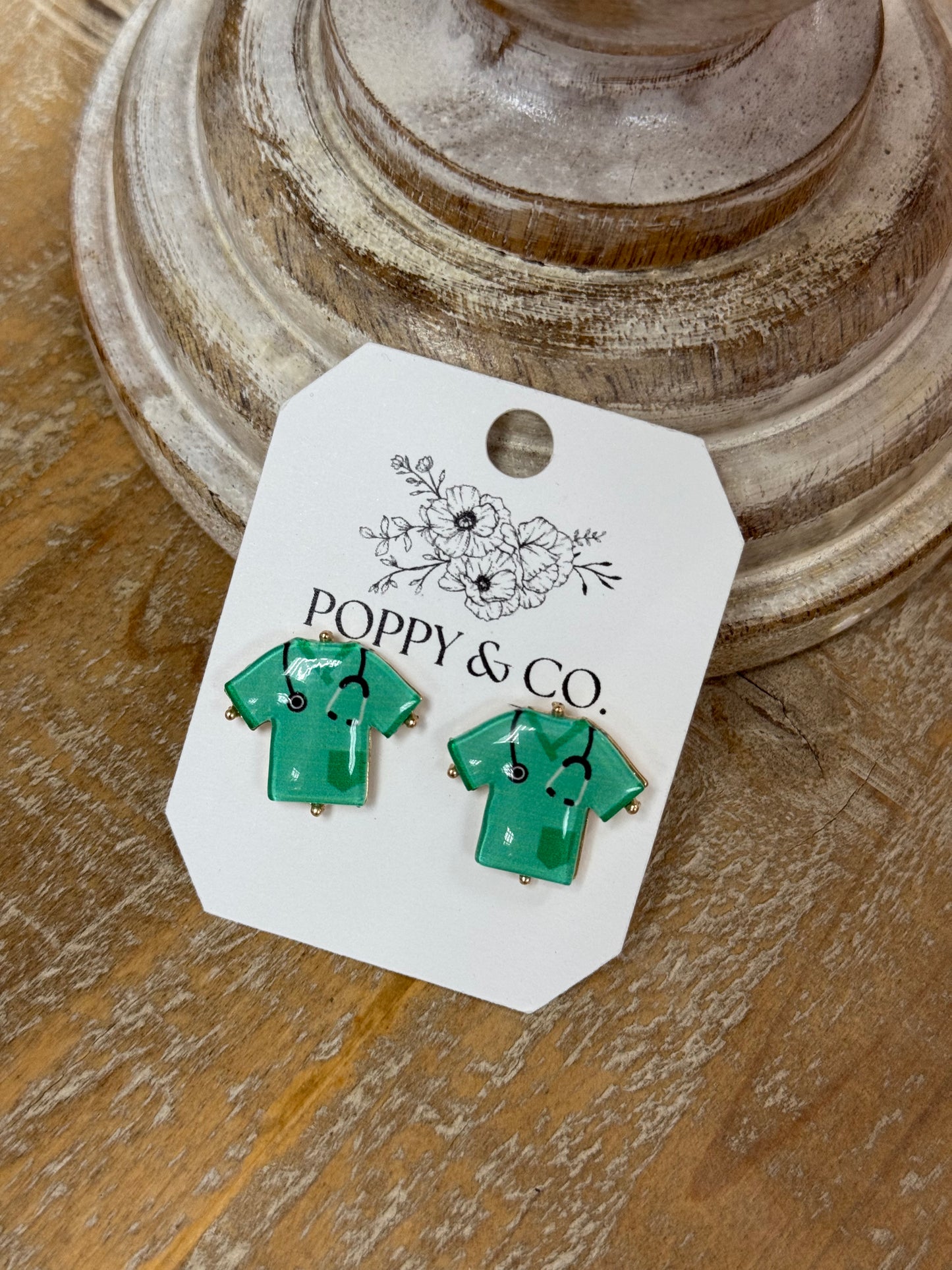 The Nurse Scrub Earrings - Green