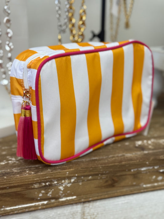 The Preston Striped Pouch - Orange