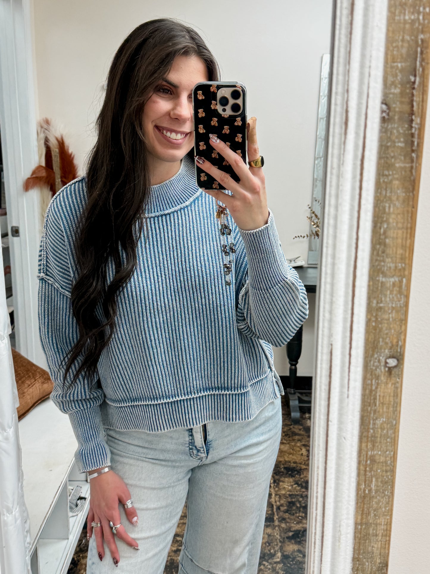 The Jolene Sweater - Dusty Blue