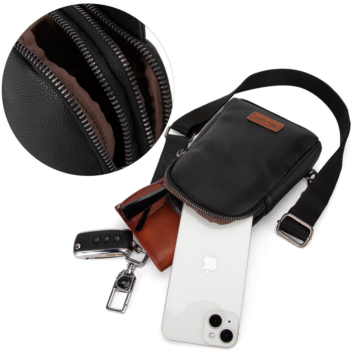 Montana West - Wrangler Sling Bag/Crossbody/Chest Bag - Black