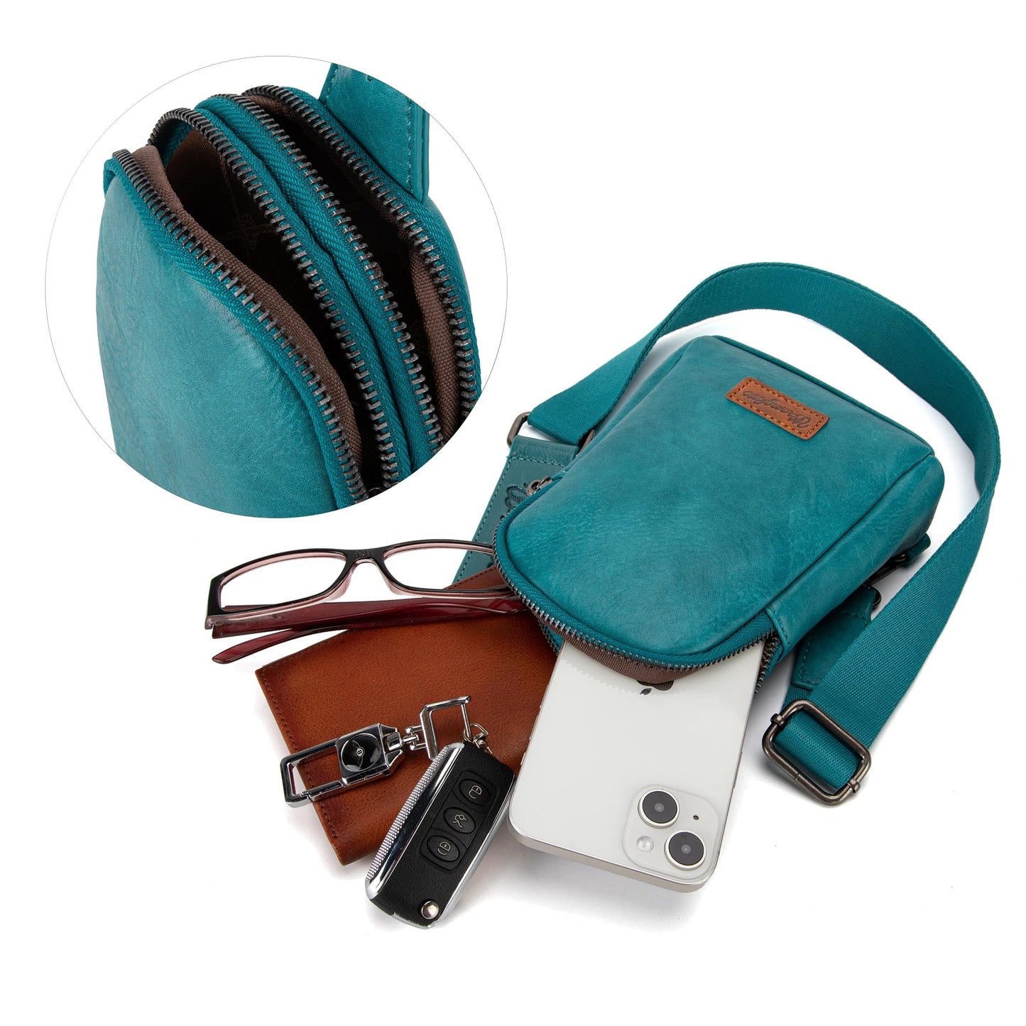 Montana West - Wrangler Sling Bag/Crossbody/Chest Bag - Turquoise