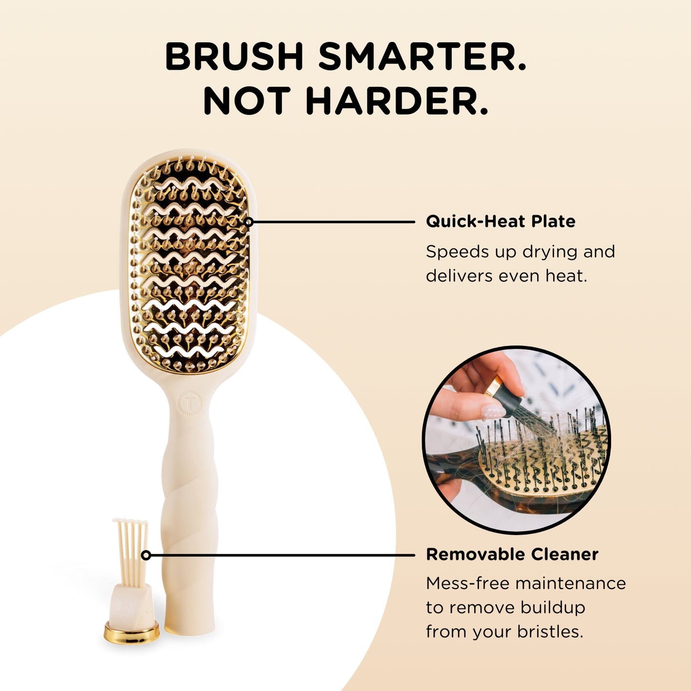 TELETIES - Vented Hair Brush - Tan