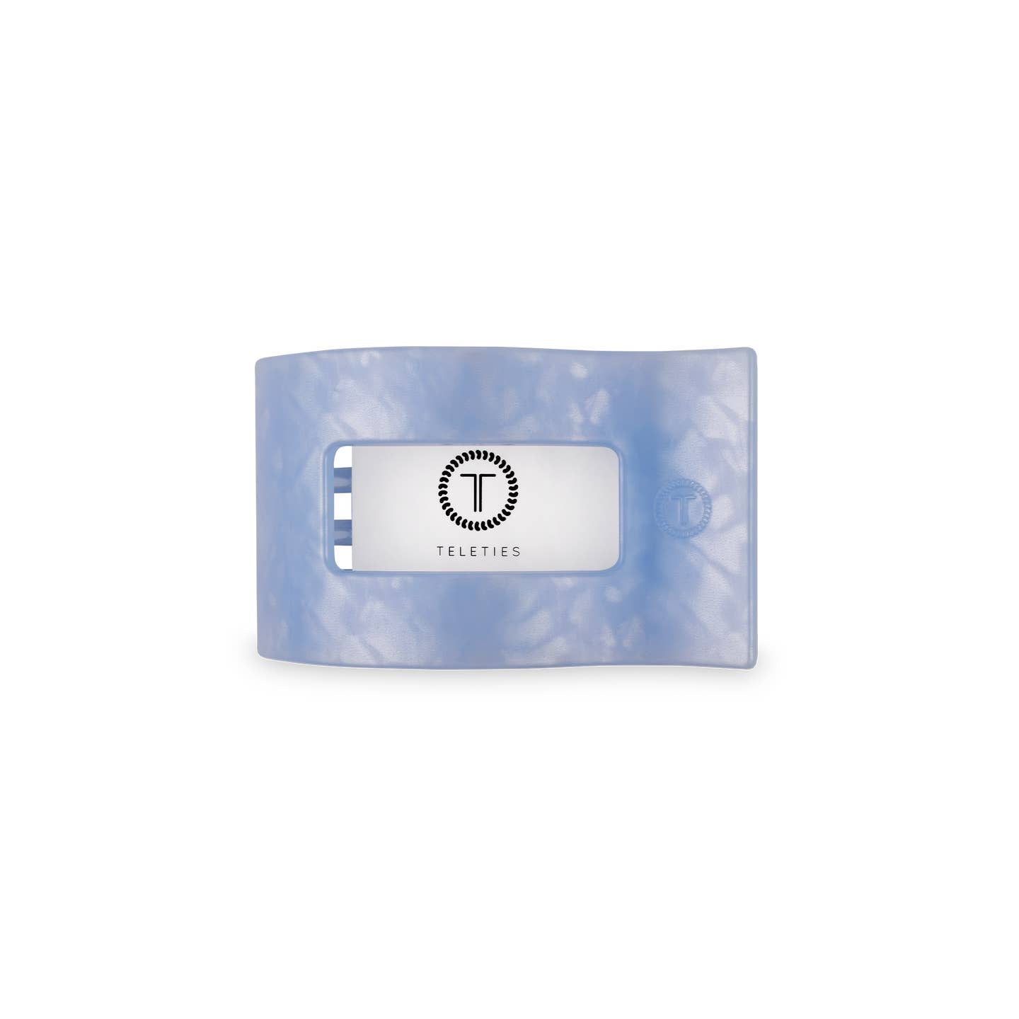 TELETIES - Small Flat Rectangle Hair Clip - Blue Lagoon