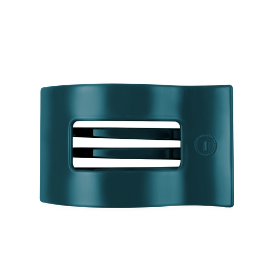 TELETIES - Large Flat Rectangle Hair Clip - Teal With It
