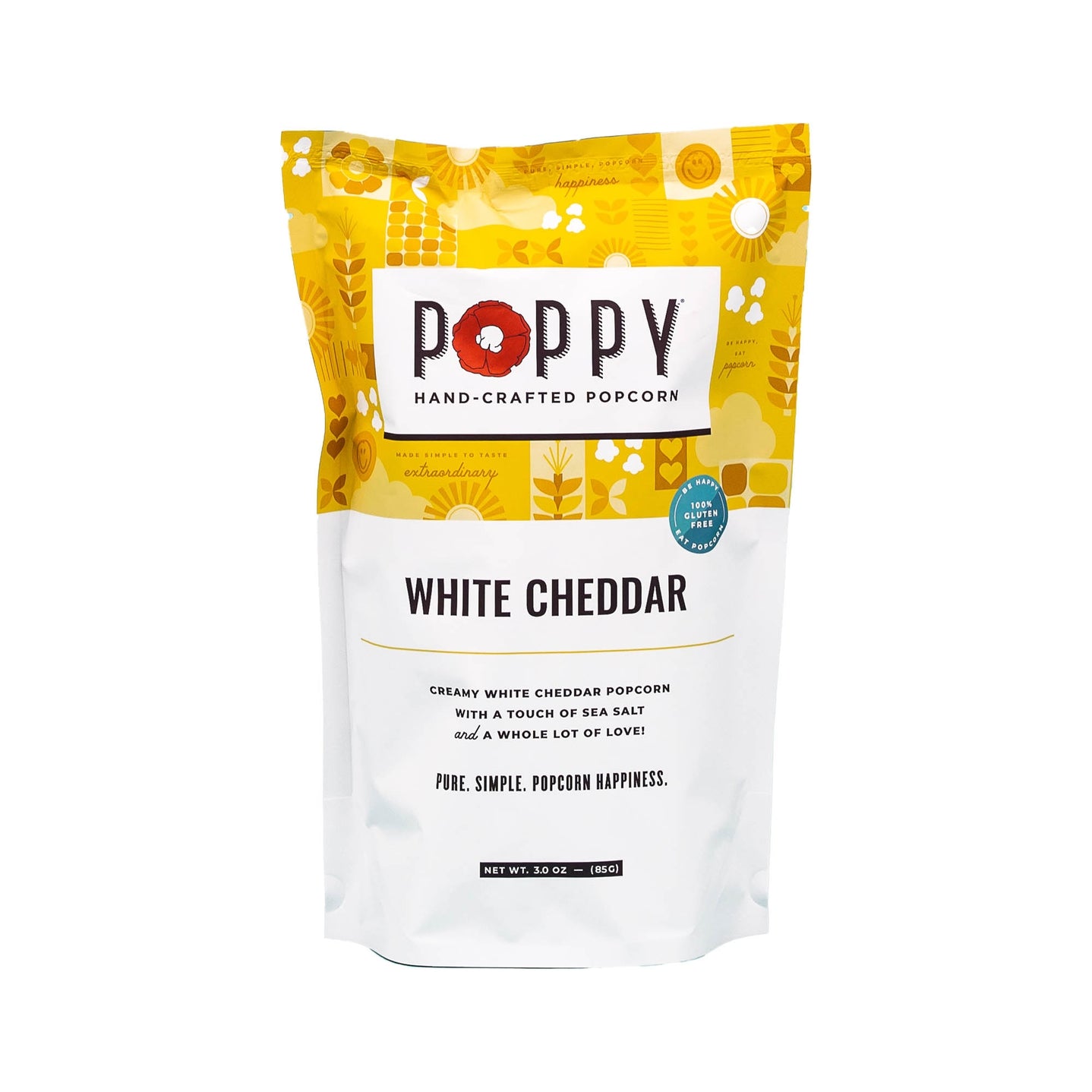 Poppy Hand-Crafted Popcorn - White Cheddar 3 oz
