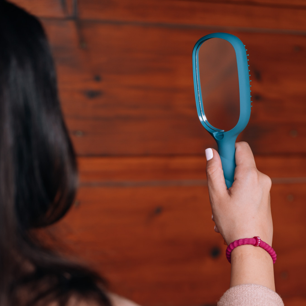 TELETIES - Detangler Hair Brush for Thick Hair - Teal With It