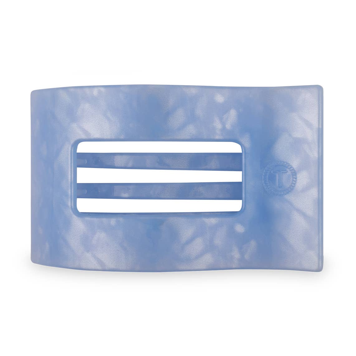 TELETIES - Small Flat Rectangle Hair Clip - Blue Lagoon