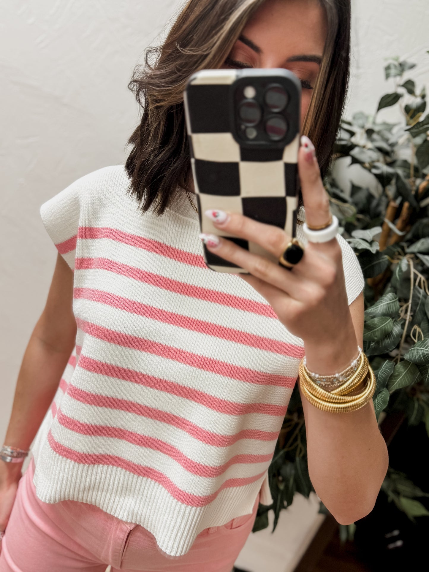 The Jennie Oversized Stripe Sweater - Pink