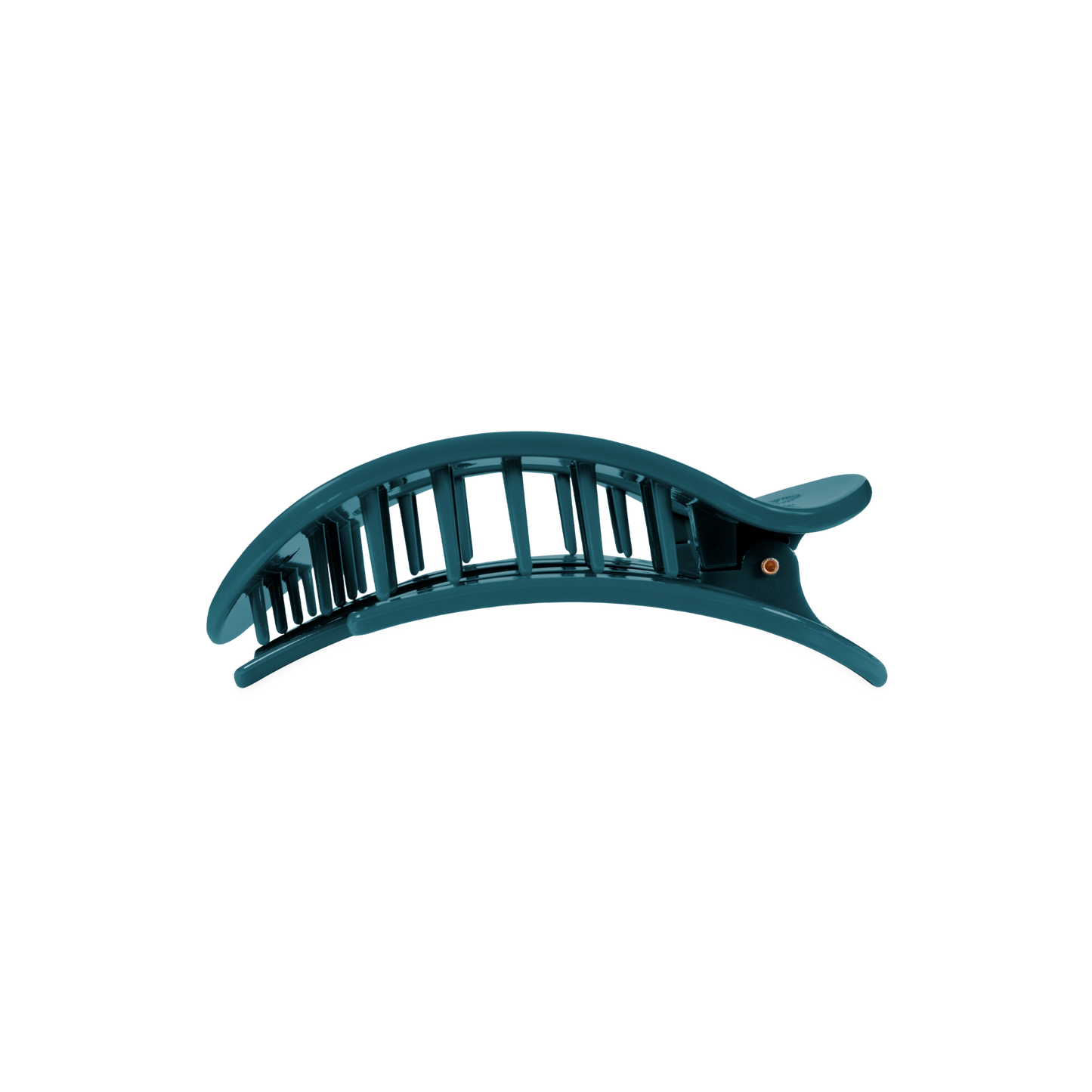 TELETIES - Medium Flat Round Hair Clip - Teal With It