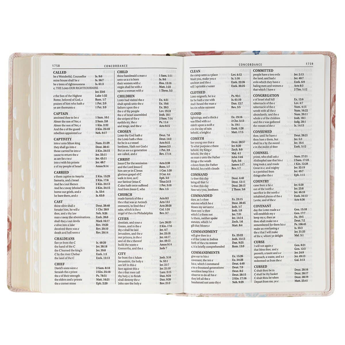 KJV Bible Giant Print in Floral Print Faux Leather