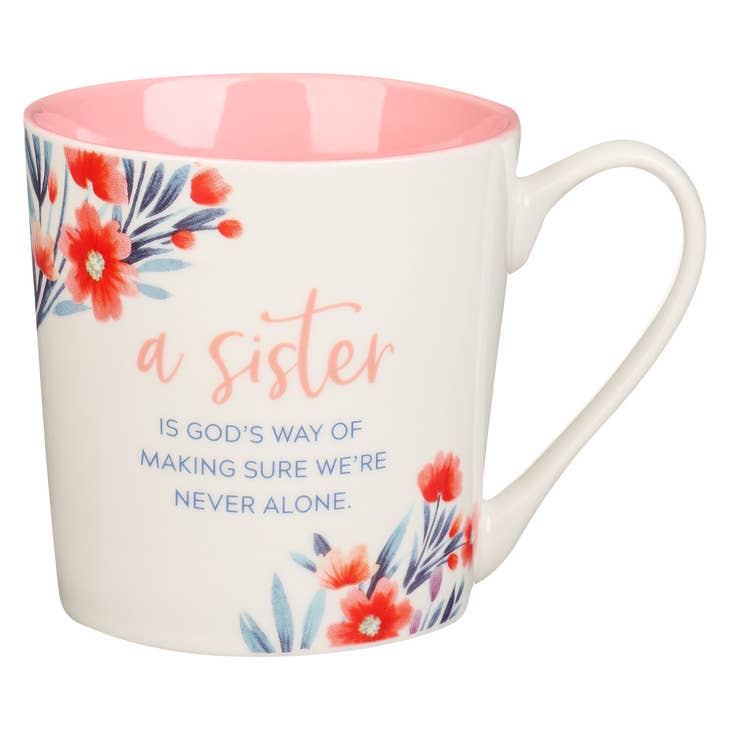 Sister Pink Floral Coffee Mug - Proverbs 31:29