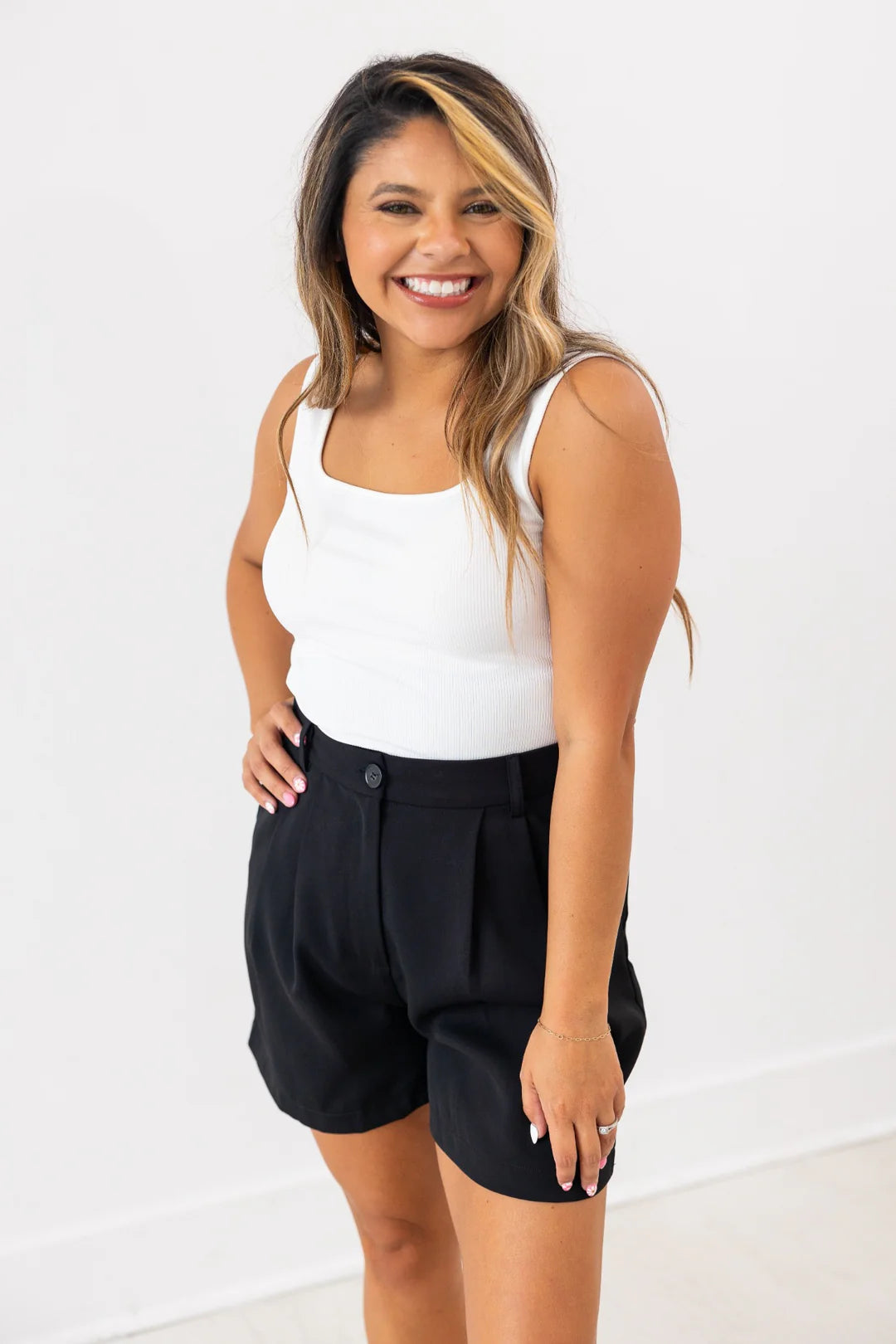 The Bella Ribbed Tank Top - White