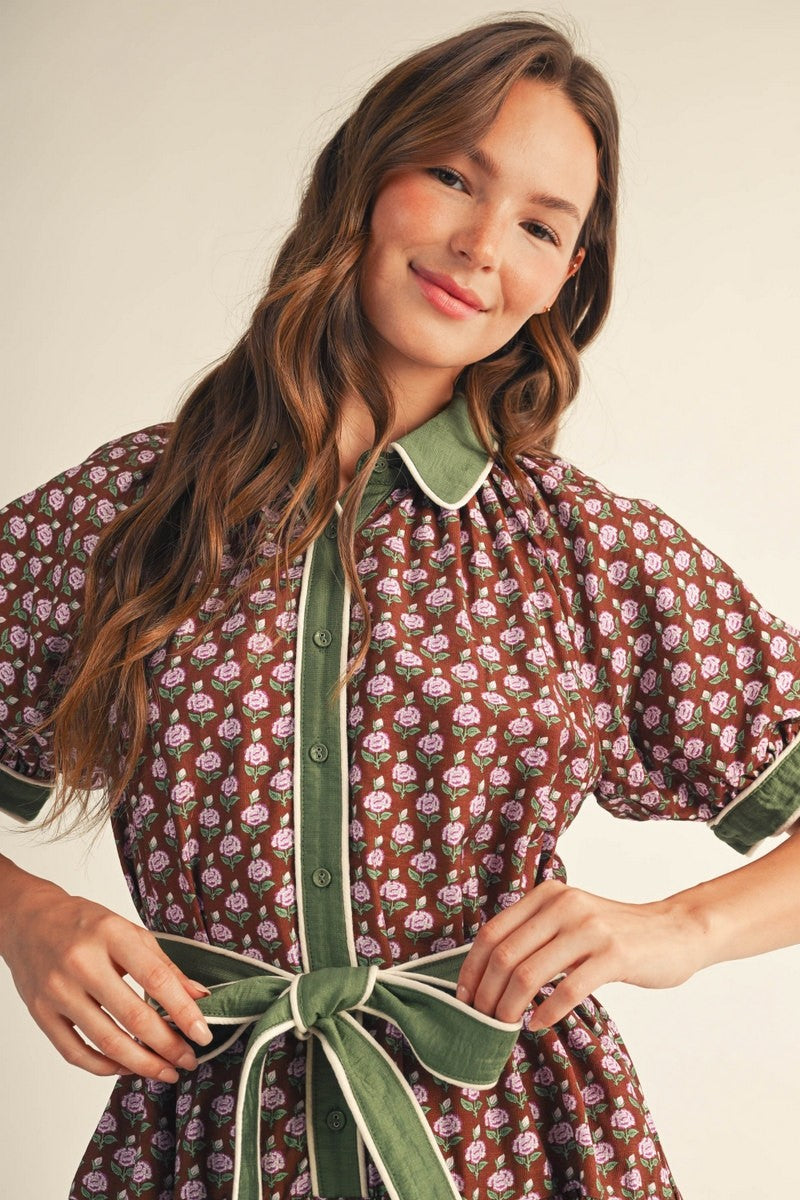 The Misha Waist Tie Floral Lovely Dress