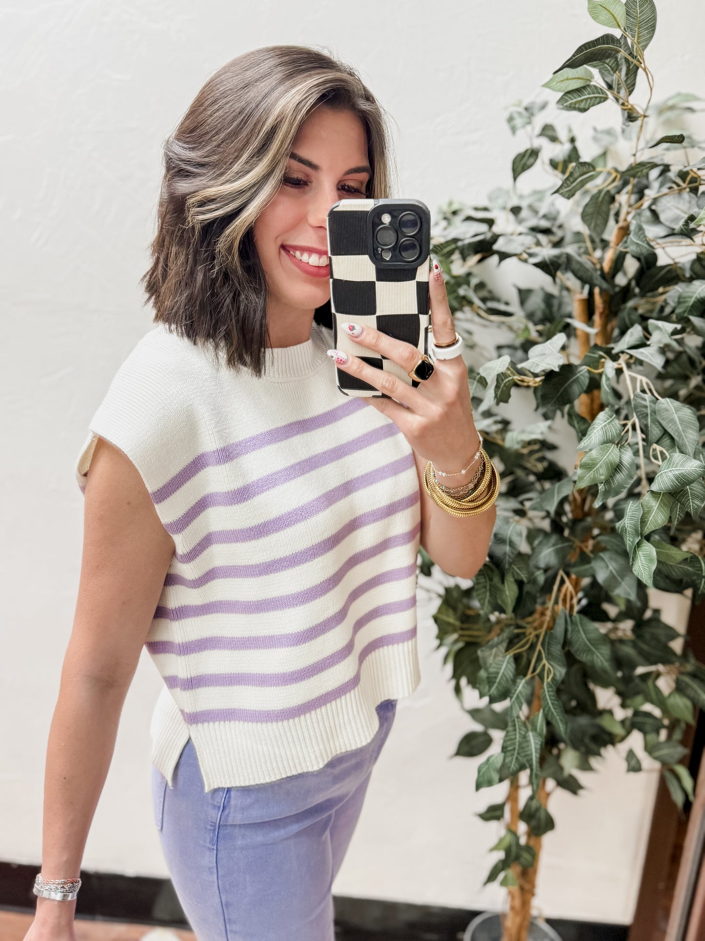 The Jennie Oversized Stripe Sweater - Lavender