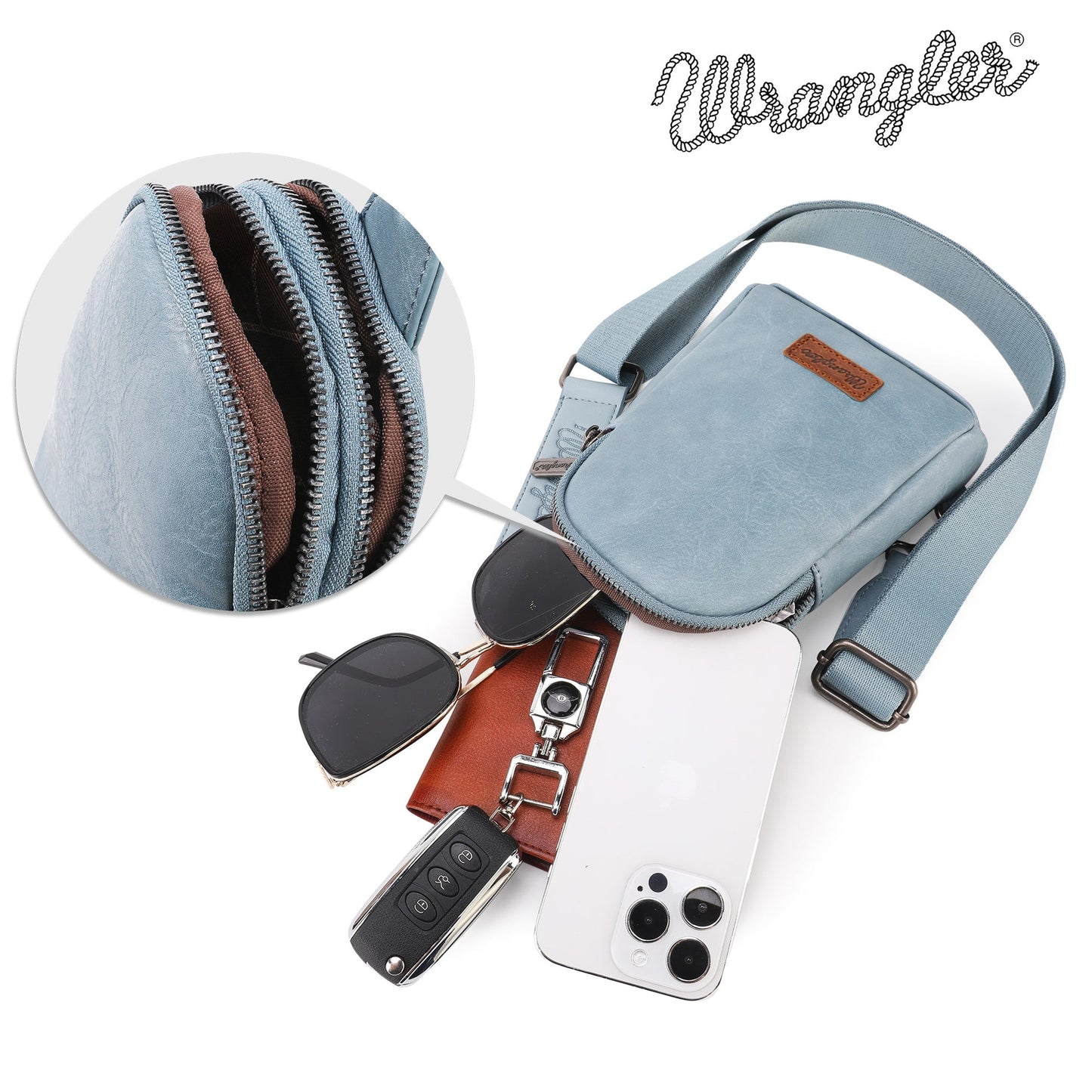 Montana West - Wrangler Sling Bag/Crossbody/Chest Bag - Jean