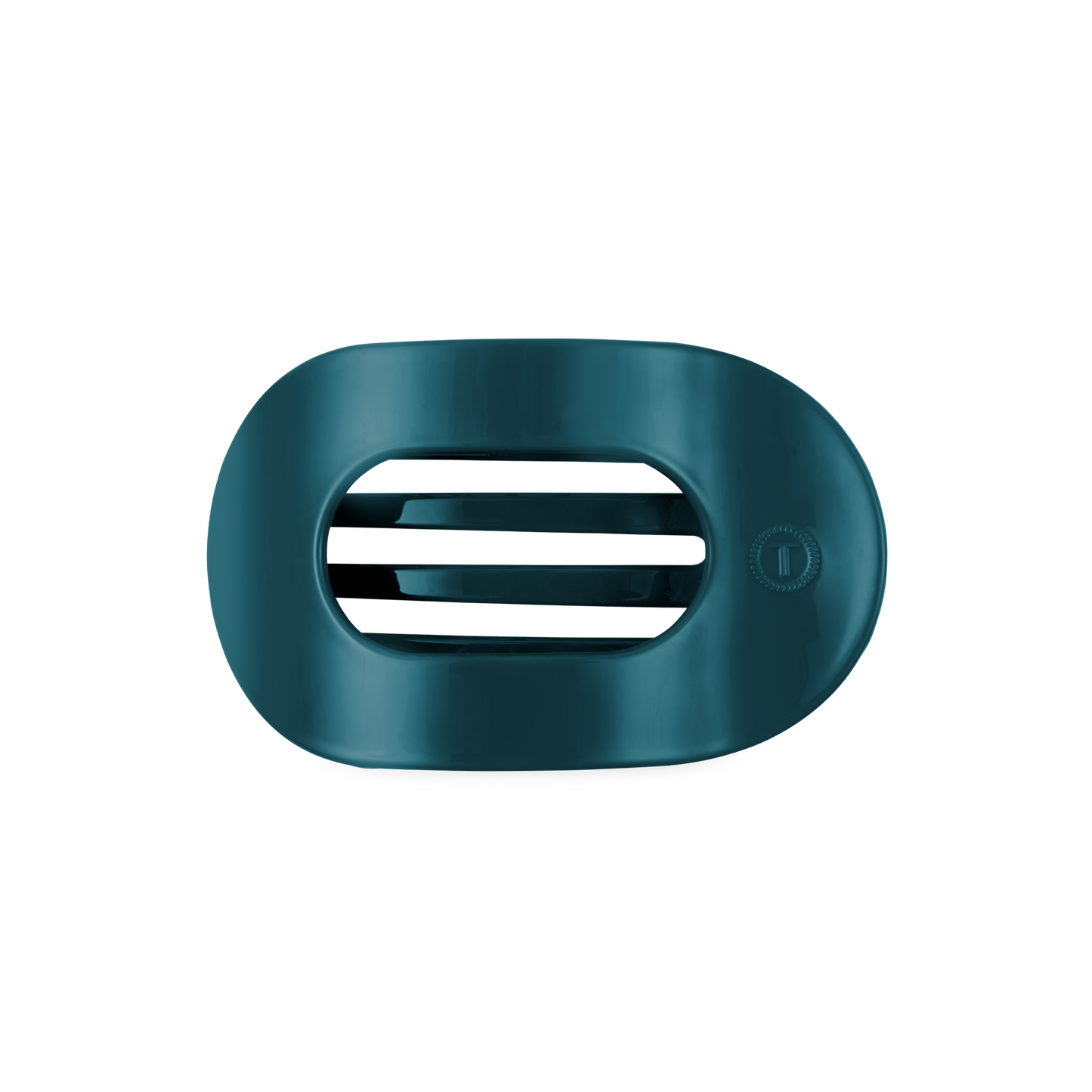 TELETIES - Medium Flat Round Hair Clip - Teal With It
