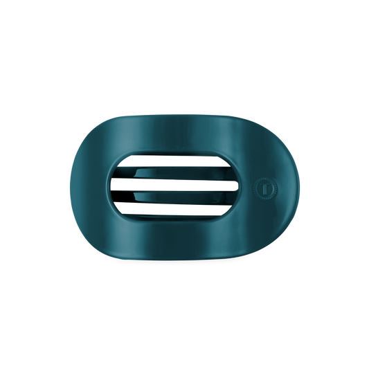 TELETIES - Medium Flat Round Hair Clip - Teal With It