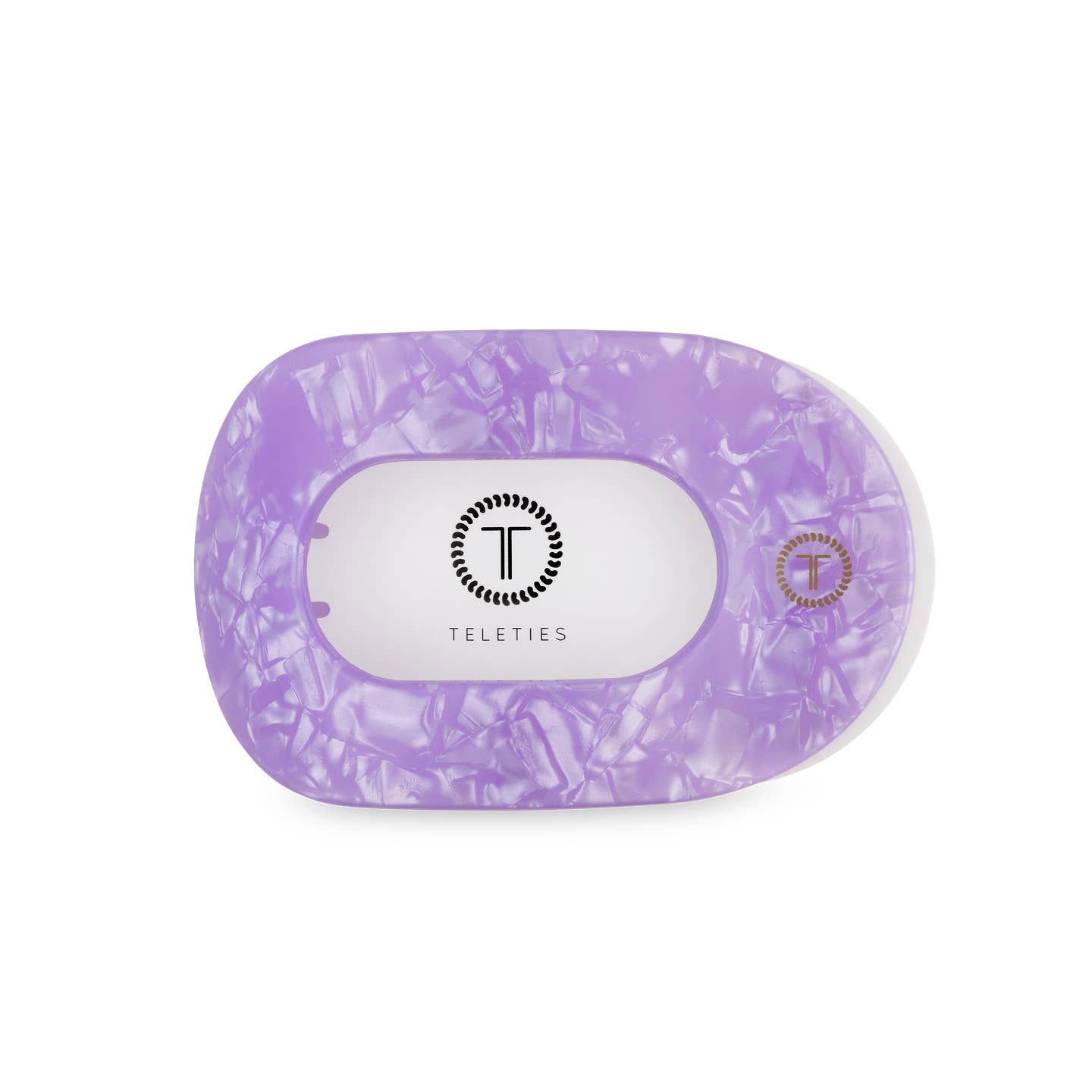 TELETIES - Medium Flat Round Clip - Lavender Mist