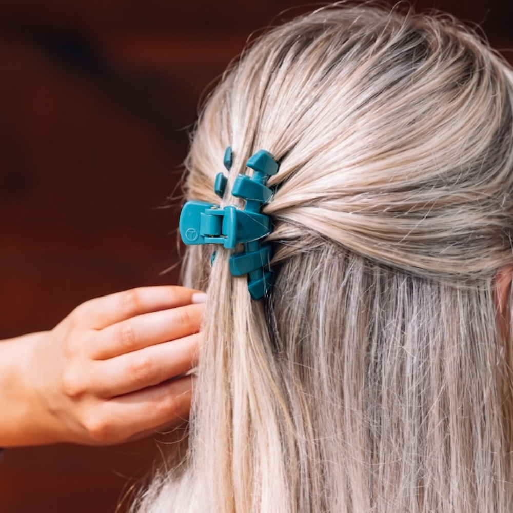 TELETIES - Classic Small Claw Clip - Teal With It