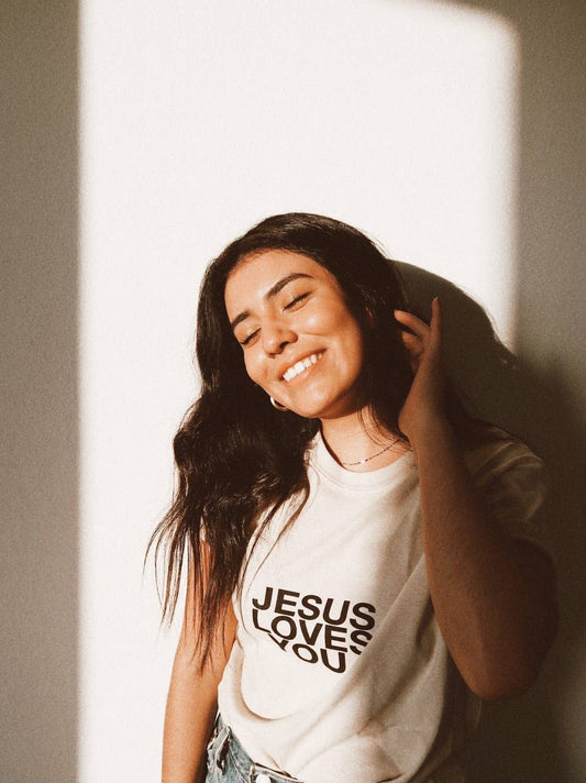 The Jesus Loves You Tee - Sand