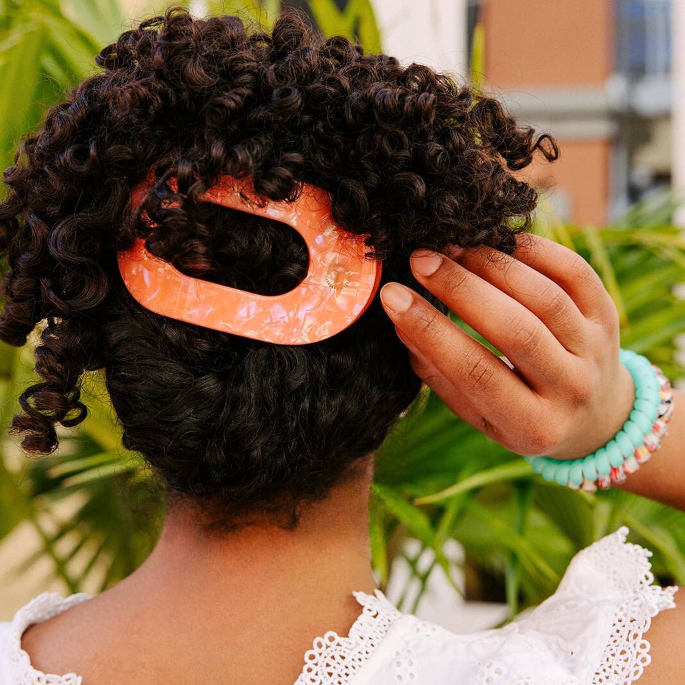 TELETIES - Large Flat Round Hair Clip - Dreamsicle