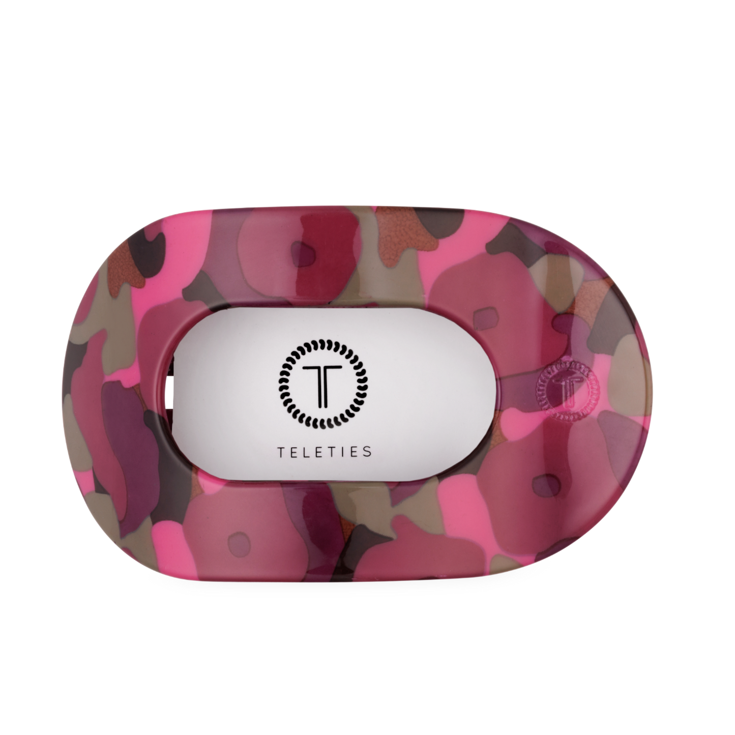 TELETIES - Large Flat Round Hair Clip - Garden Glam