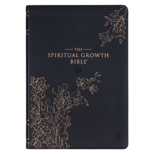 NLT, The Spiritual Growth Bible Faux Leather, Midnight Blue
