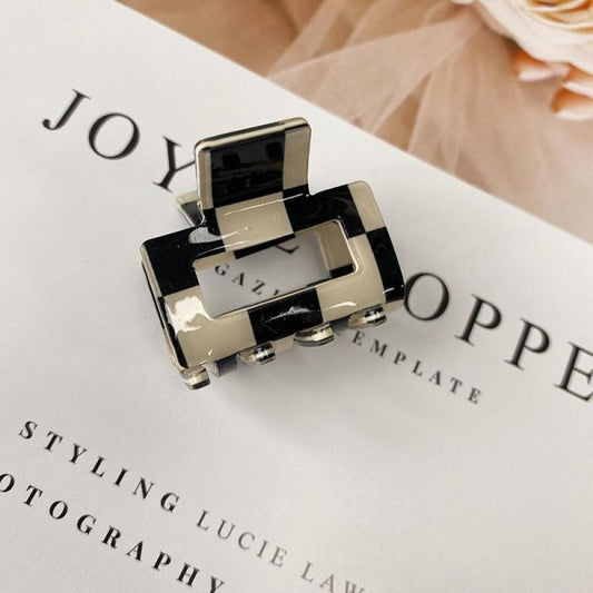 The Jessa Hair Clip - Black Checkered