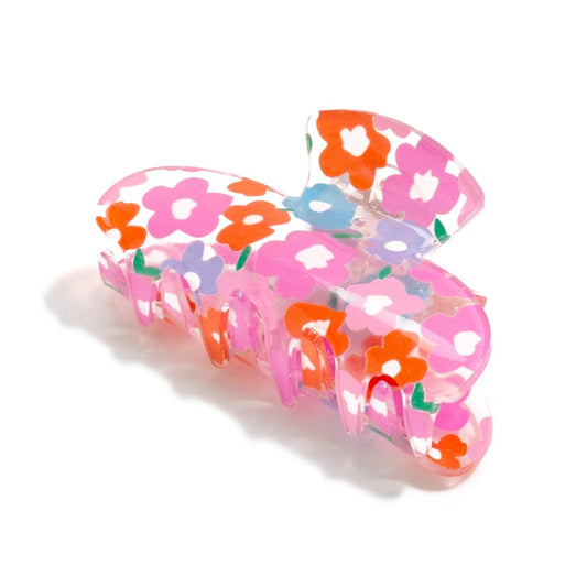 The Betsie Claw Clip - Pink/Orange Floral