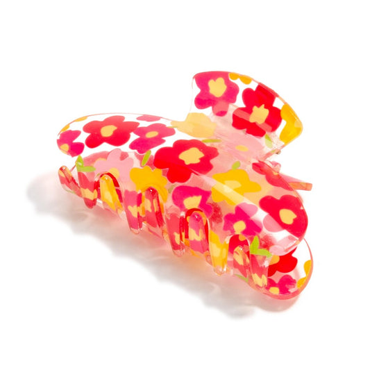 The Betsie Claw Clip - Red/Yellow Floral