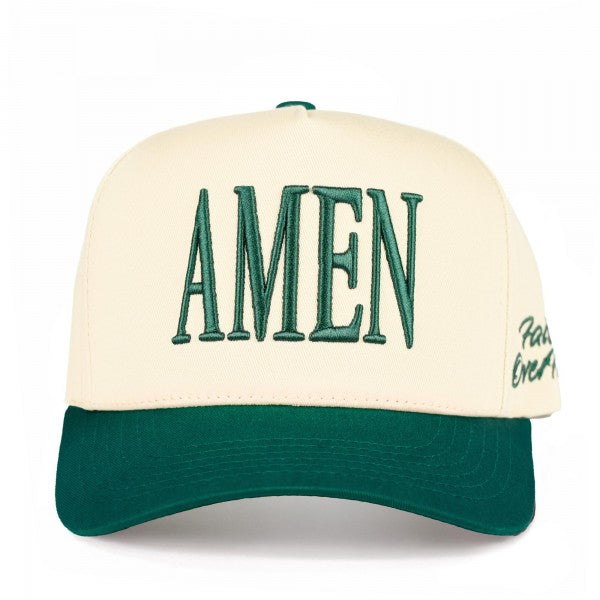 The AMEN Embroidered Hat -  Dark Green
