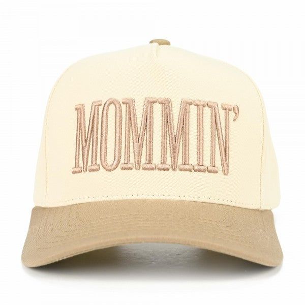 The MOMMIN' Embroidered Hat - Beige