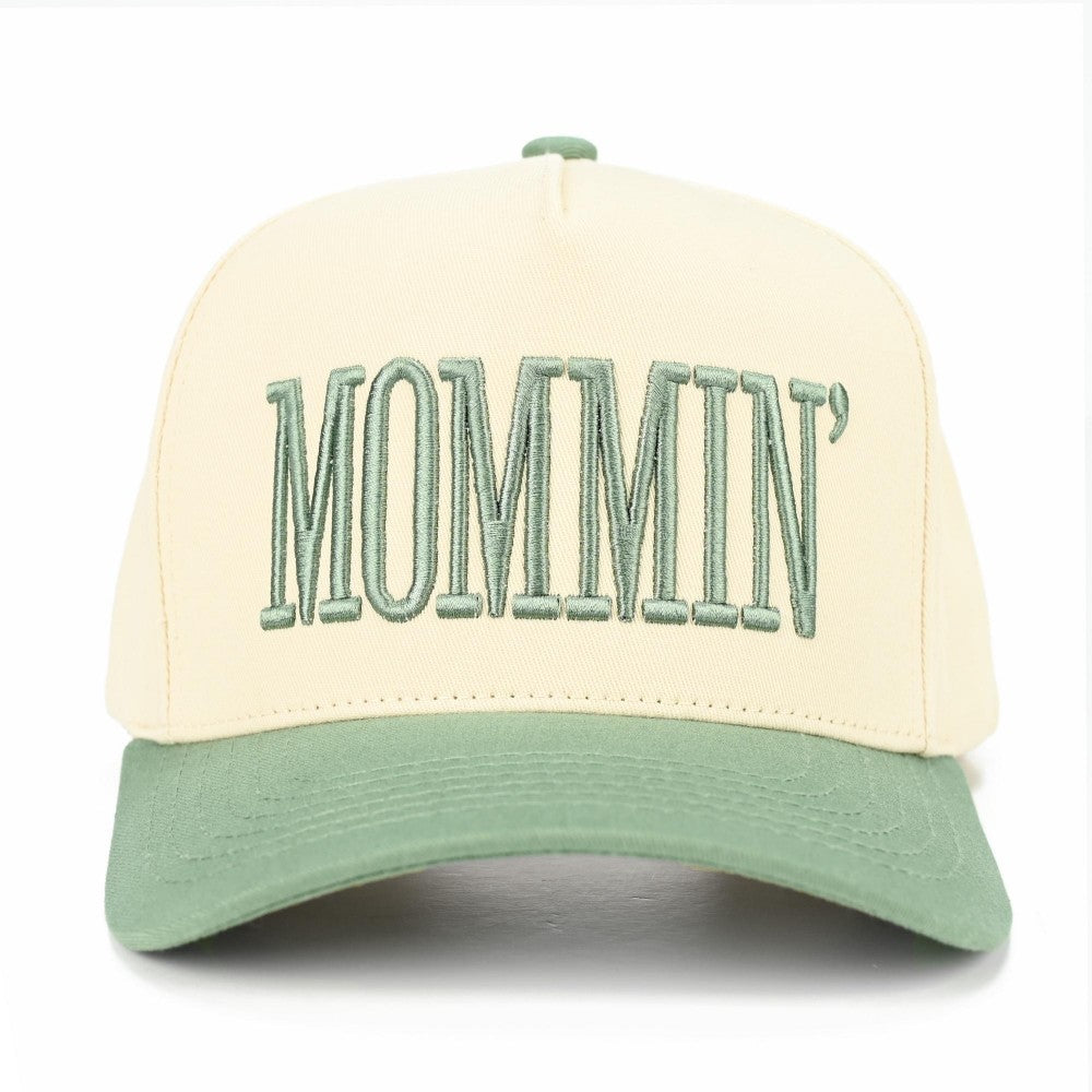 The MOMMIN' Embroidered Hat - Sage