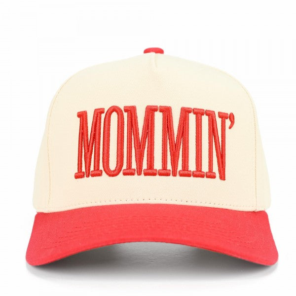 The MOMMIN' Embroidered Hat - Red