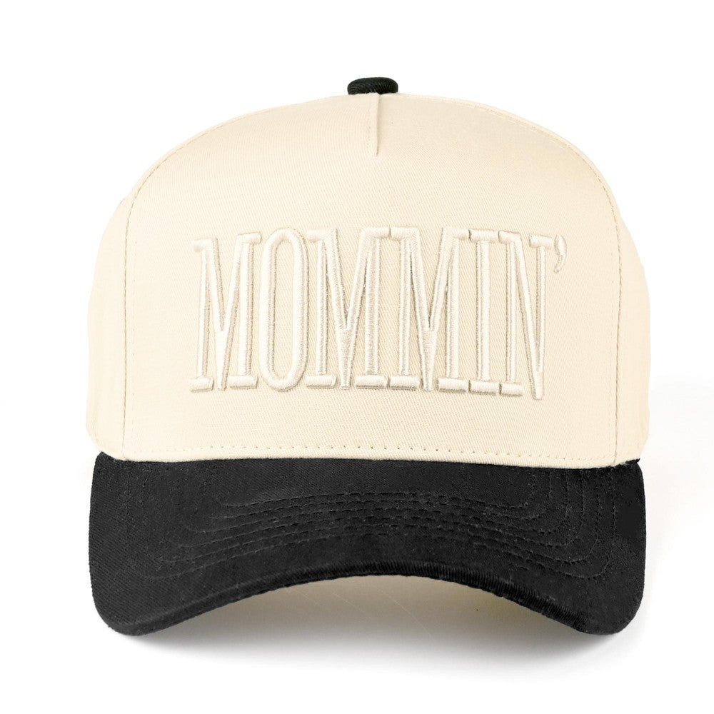 The MOMMIN' Embroidered Hat - Black