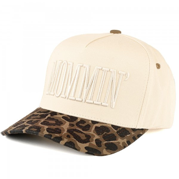 The MOMMIN' Embroidered Hat - Leopard
