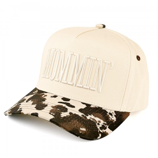 The MOMMIN' Embroidered Hat - Cow