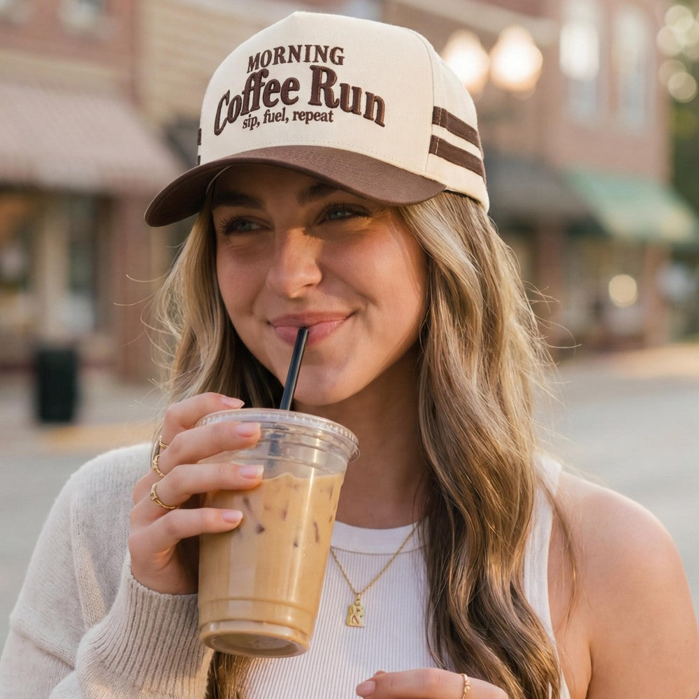 The Coffee Run Embroidered Hat