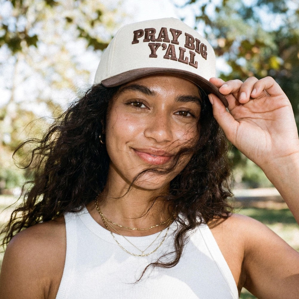 The Pray Big Y'all Hat - Brown