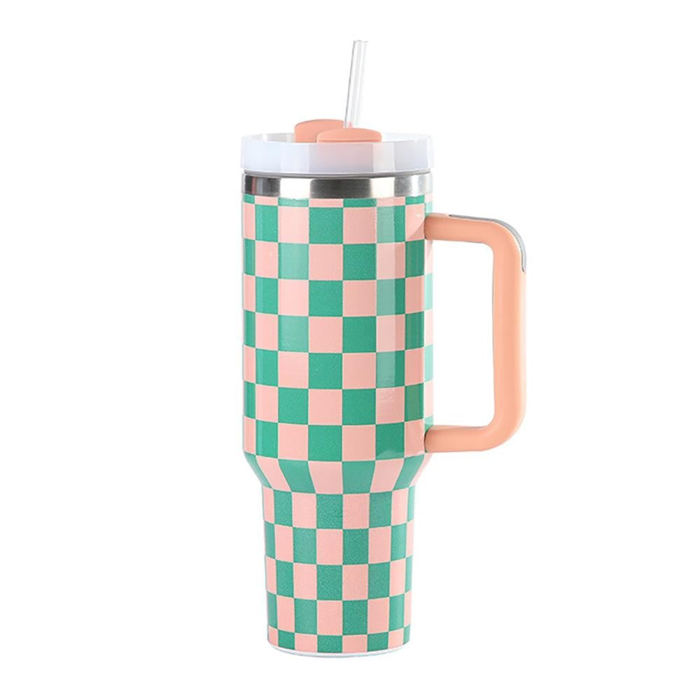 The Stanleigh 40oz Tumbler Cup - Checkered Melon