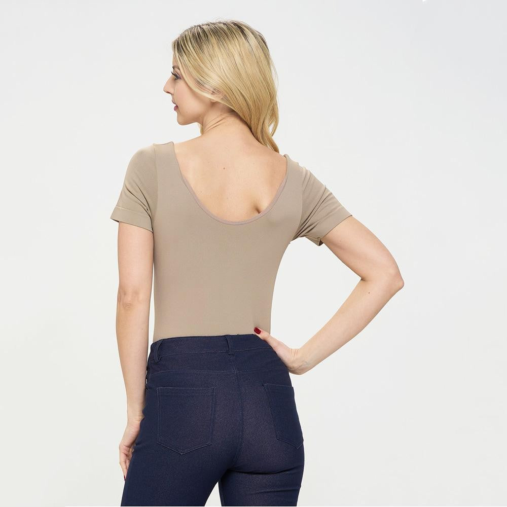 The Allie Reversible Bodysuit - Light Mocha