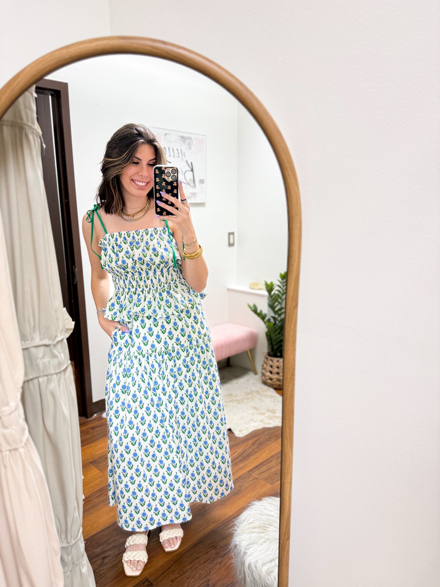 The Paige Skirt - Blue Floral